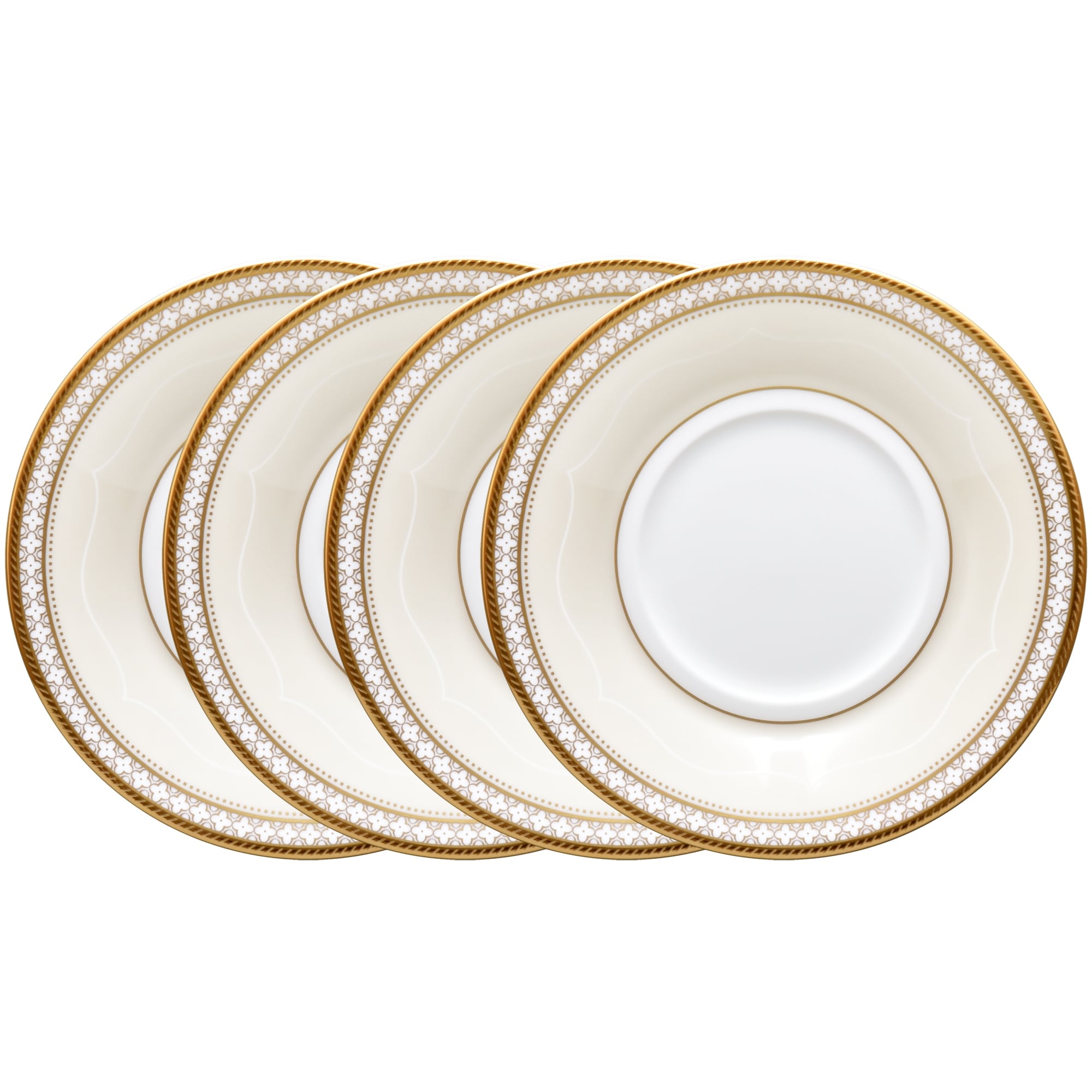 Noritake Trefolio Gold Set Of 4 Saucers, 6