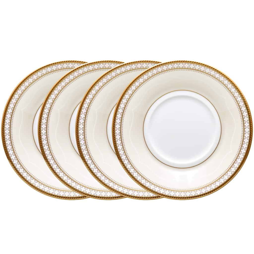 Noritake Trefolio Gold Set Of 4 Saucers, 6"