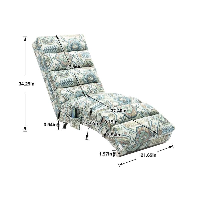 Linen Massage recliner Interior with remote control, ergonomic electric massage recliner, 5 modes