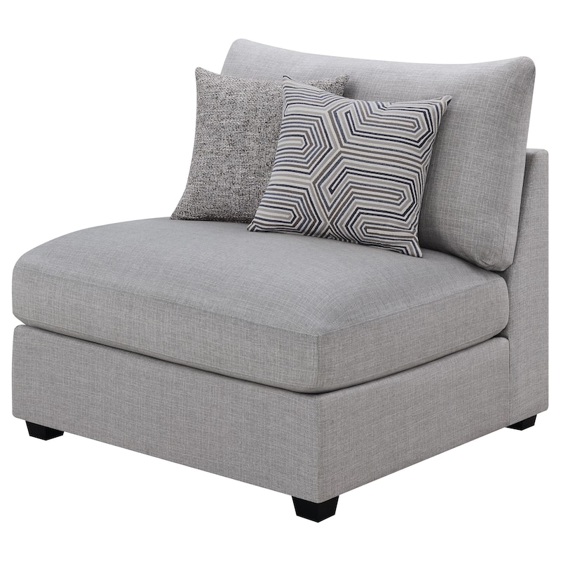 Cambria Contemporary Upholstered Armless Chair Grey