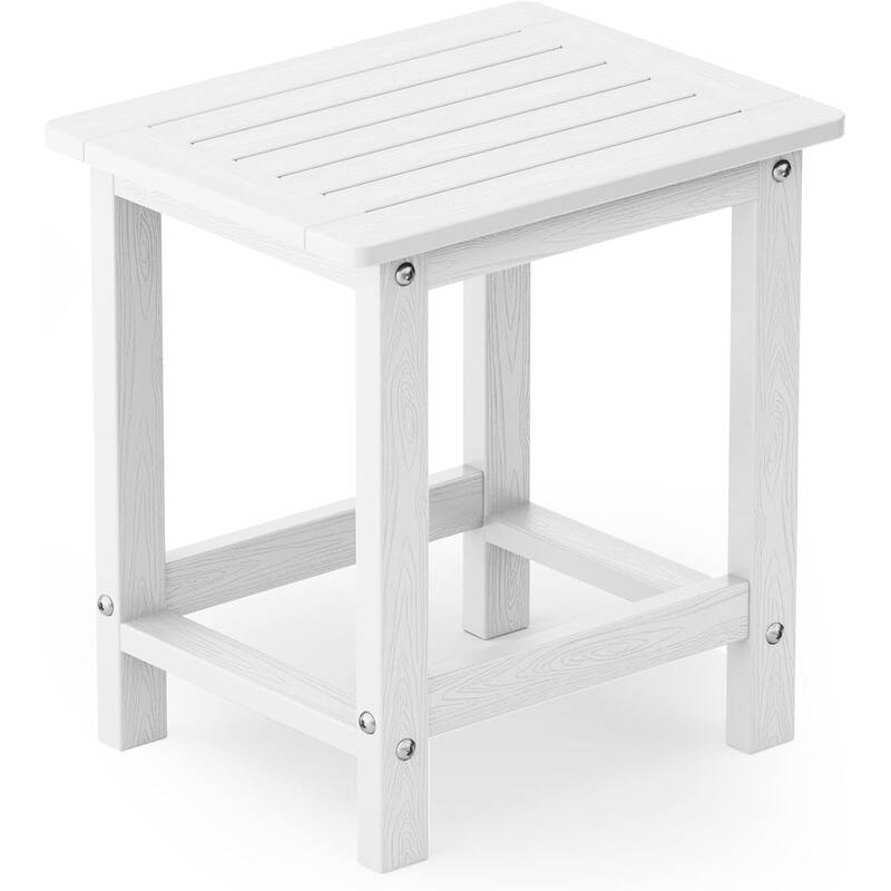 WINSOON HIPS All Weather Outside Table Adirondack Side Table - Single - White