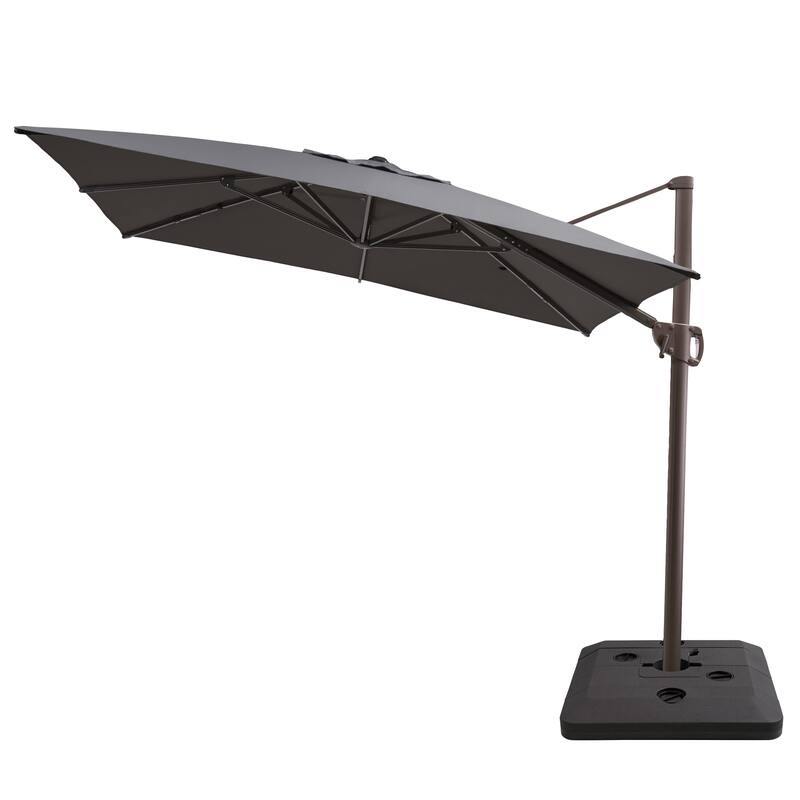 9 FT x 11 FT Outdoor Patio Cantilever-Offset Umbrella with Offset Base