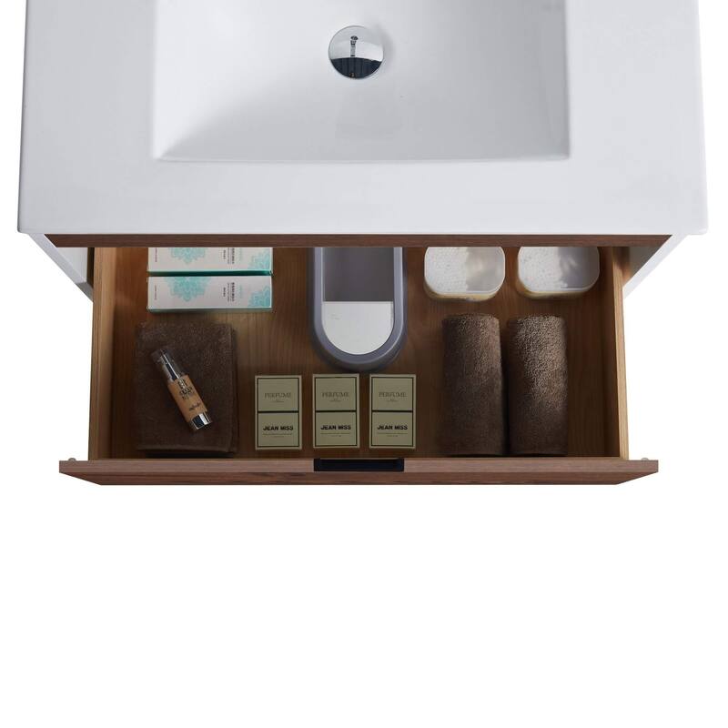 Fine Fixtures - Wall Mount Bathroom Vanity And Sink, Knob Free Design - Alpine Collection -