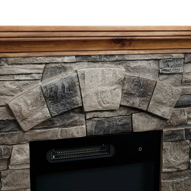 40 in. Faux Stone Freestanding Electric Fireplace - 40" in Width