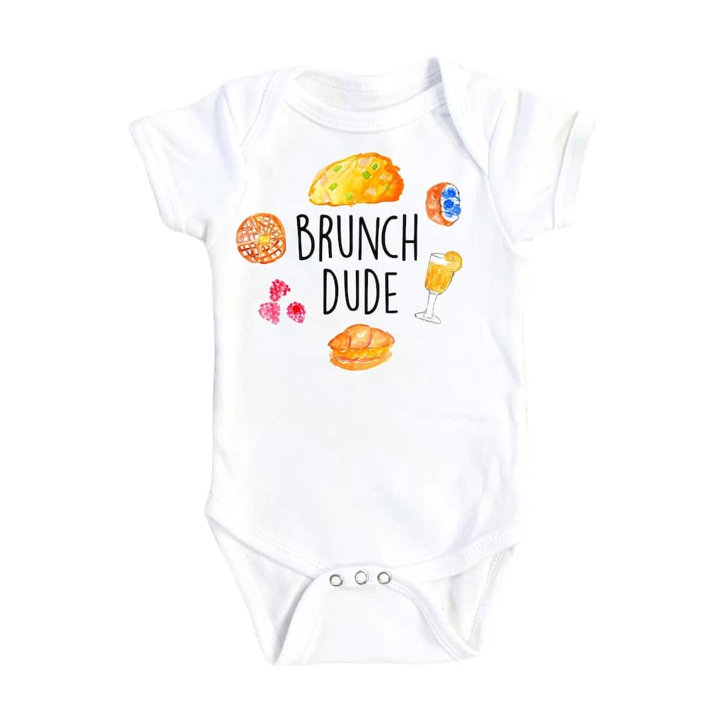 Brunch Dude - Baby Boy Girl Clothes Infant Bodysuit Funny Cute Newborn
