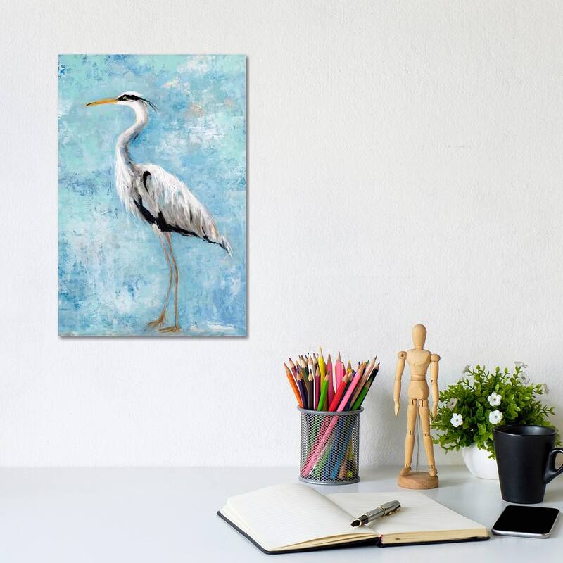 iCanvas "Hazy Morning Heron II" by Sally Swatland Canvas Print - 12x8x0.75
