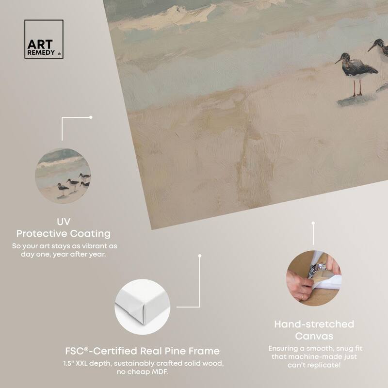 Seagulls at the Beach II Canvas by Art Remedy, Gallery Wrapped