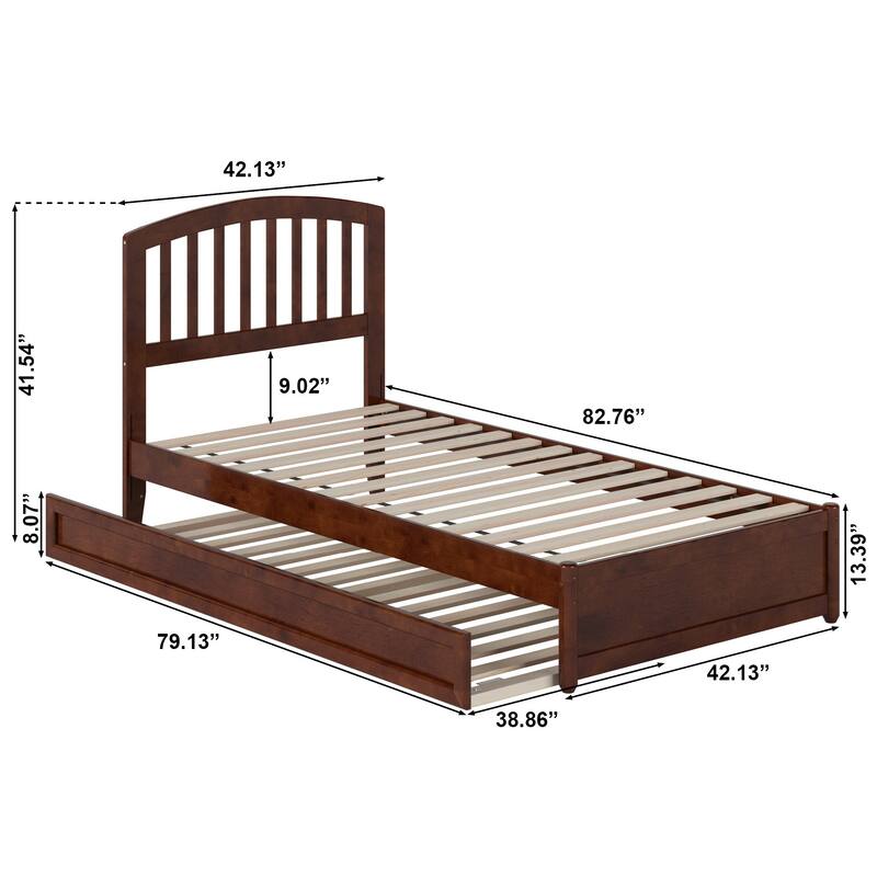 Lucia Platform Bed with Panel Footboard and Twin XL Trundle