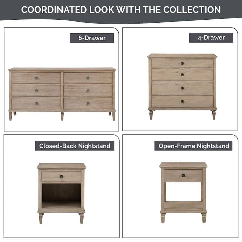 Madison Park Signature VIctoria One-Drawer Wood Nightstand with Shelf