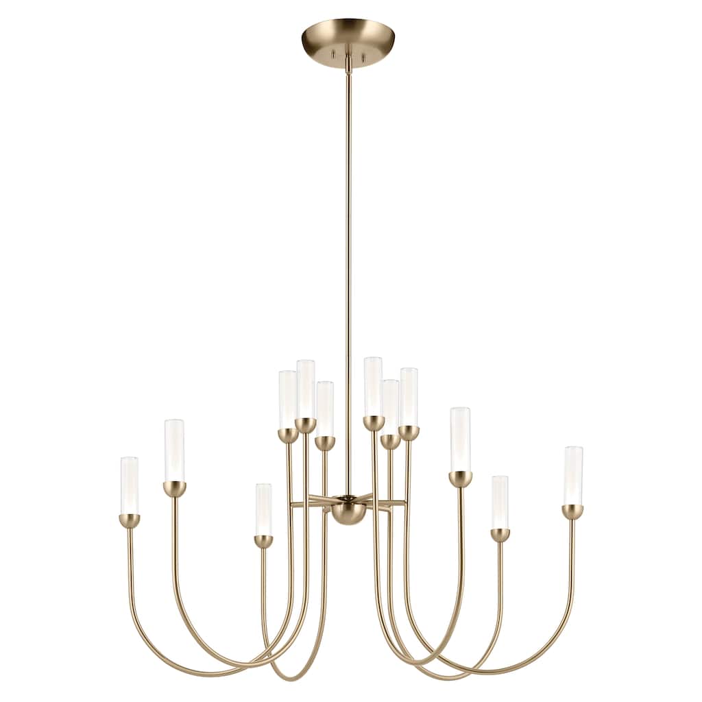 Moraine 40 Inch LED 12 Light 2-Tier Chandelier in Champagne Bronze