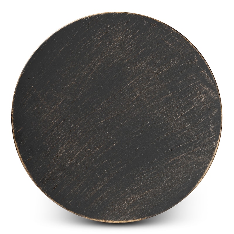 Finnick Modern Industrial Metal End Table-Antique Black