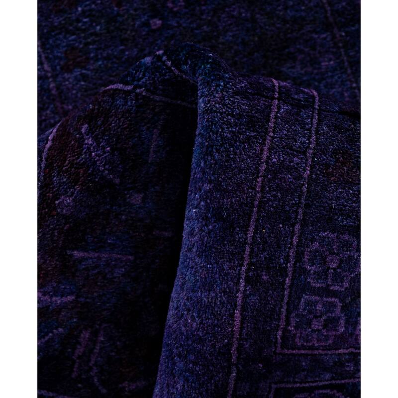 Overdyed One-of-a-Kind Hand-Knotted Area Rug - Purple - 2' 7" x 14' 8"