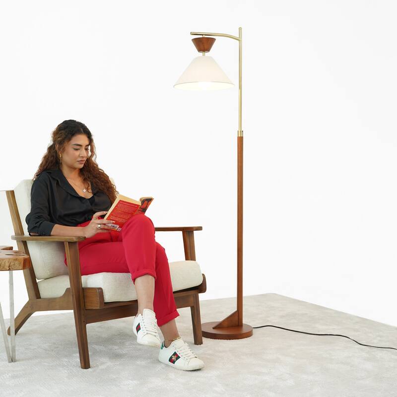 Contemporary Floor Lamp Brown Floor Lamp 110V, Standing Light for Living Room Centerpiece, Bedroom & Office Lighting