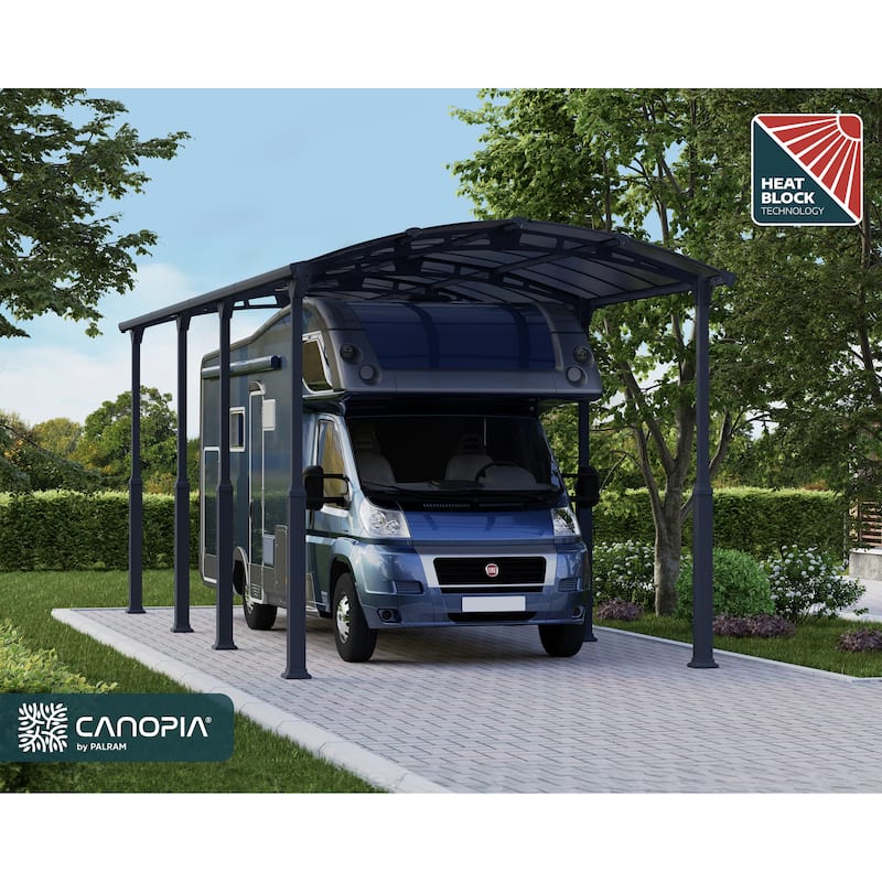 Alpine 12 ft. Gray RV Carport and Boat Shelter - 12 ft. x 28 ft.
