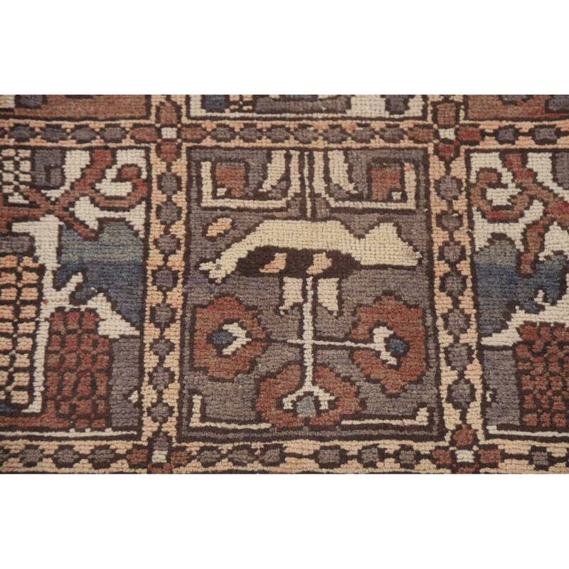 Garden Design Bakhtiari Persian Vintage Rug Hand-knotted Wool Carpet - 5'4" x 9'6"