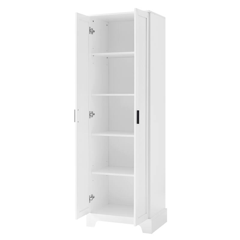 Roomfitters 2-Door Tall Storage Cabinet, Multi-Functional Organizer with Adjustable Shelves