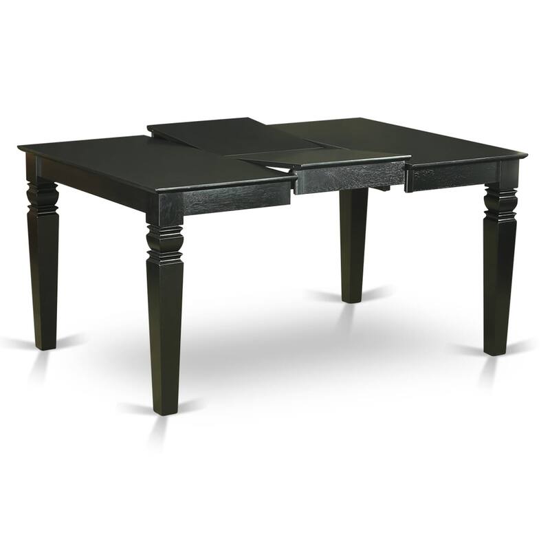 East West Furniture Dining Table Set Contains a Rectangle Wooden Table and Upholstered Chairs, Black (Pieces Options)
