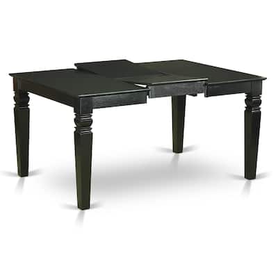 East West Furniture Kitchen Table Set Contains a Rectangle Dining Table and Upholstered Chairs, Black (Pieces Options)