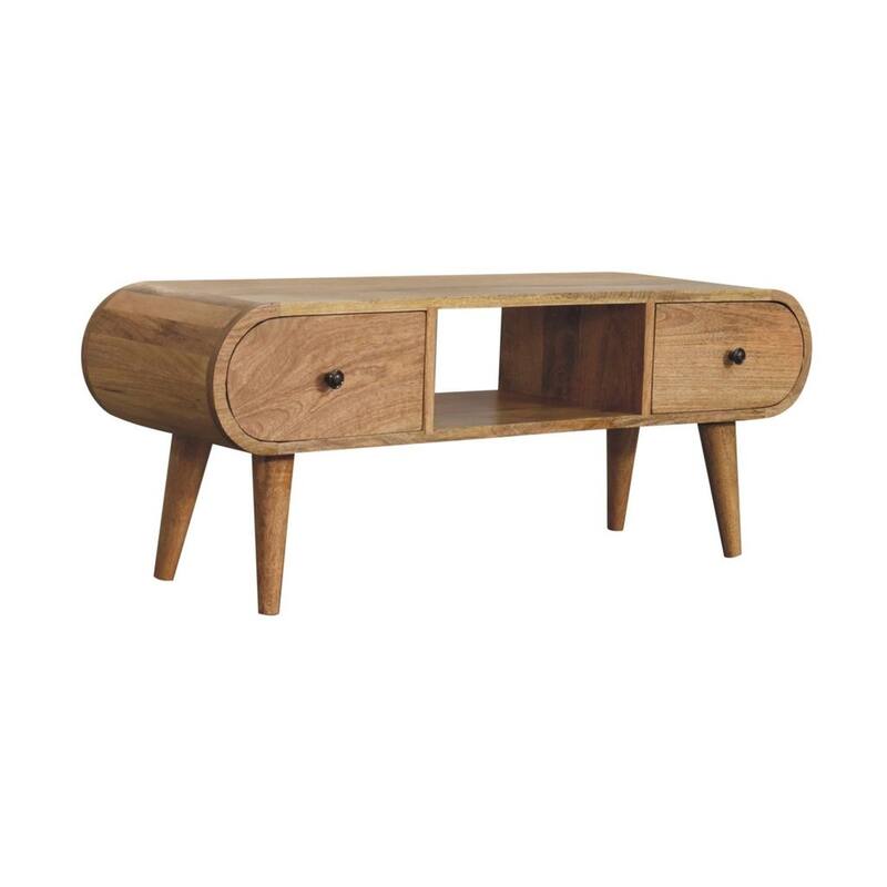 Artisan Furniture Solid Wood Oak-ish Circular TV Unit