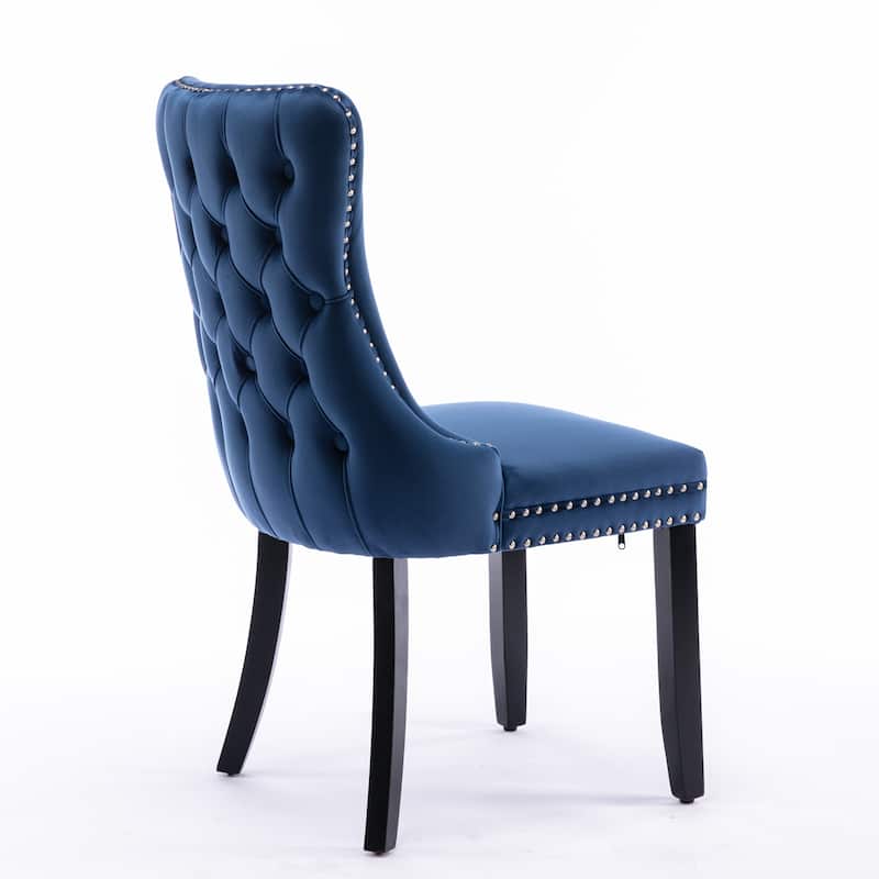 Set of 2 Modern Upholstered Accent Armless Tufted Dining Chairs