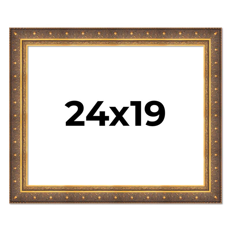 24x19 Frame Vintage Gold Solid Wood Picture Frame | 2.5 Inch Moulding