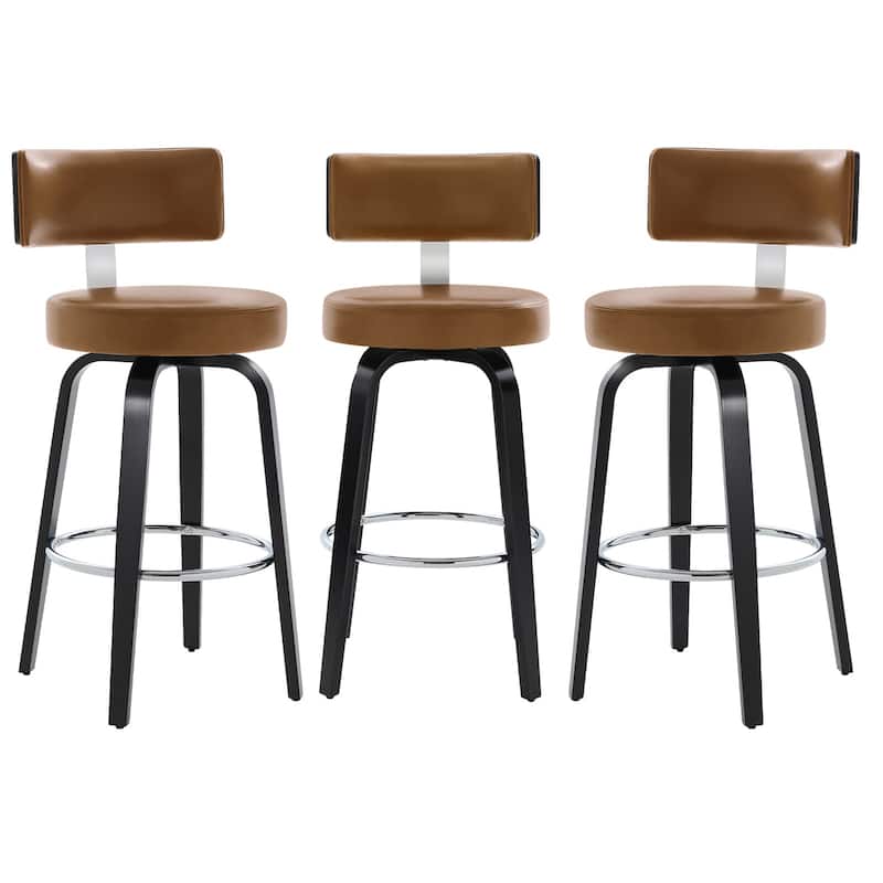 Upholstered Swivel Counter/ Bar Stools with T-Shaped Backrest