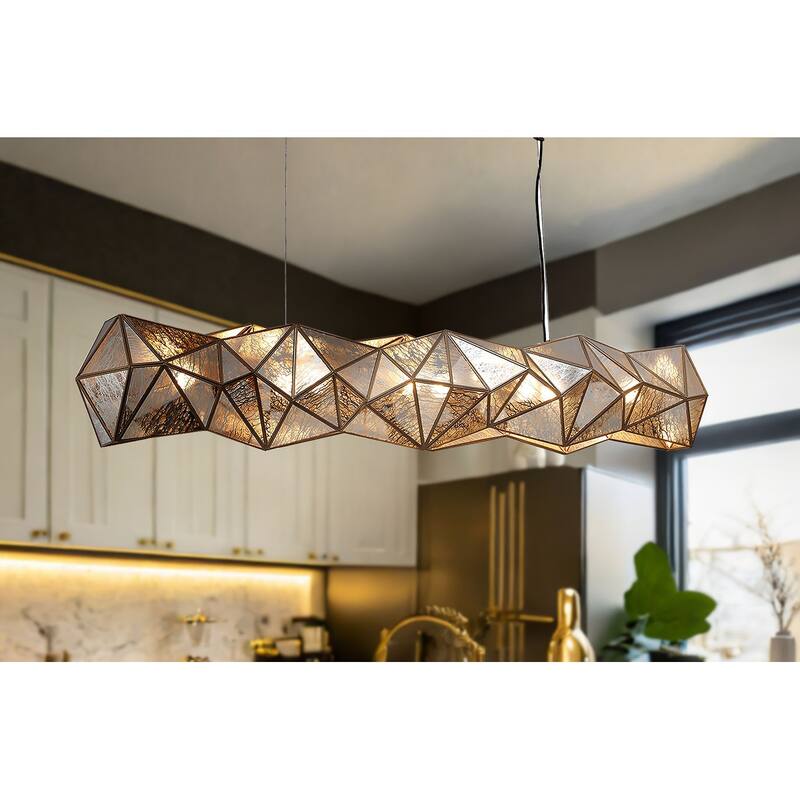 Metropolitan N1697 Geo-Gem 6 Light 62" Wide Linear Chandelier