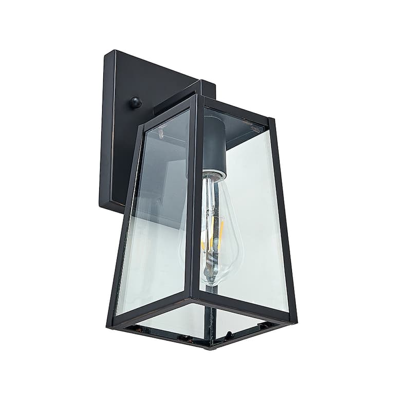 1 light 5 inch black iron outdoor wall sconce