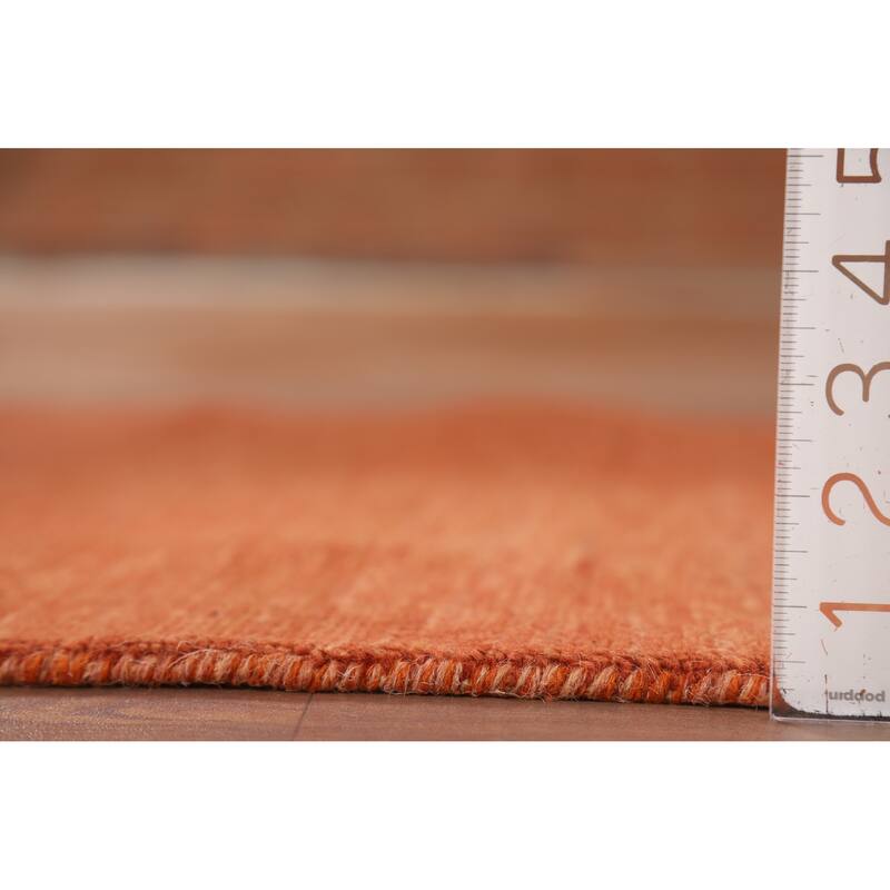 Orange Gabbeh Modern Foyer Rug Hand-Knotted Wool Carpet - 2'8"x 4'0"