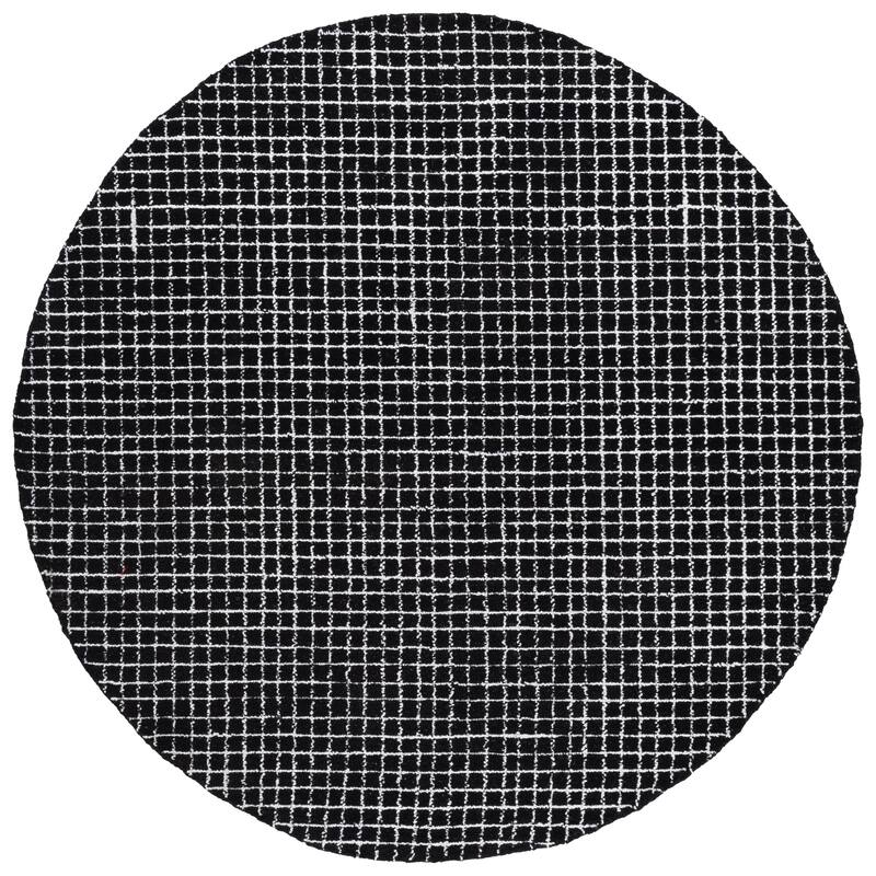 SAFAVIEH Handmade Abstract Germinia Contemporary Rug - 6' Round - Ivory/Black