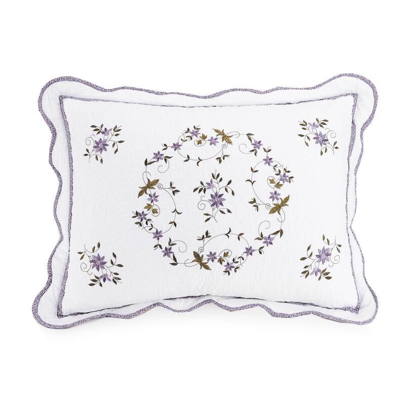 Modern Heirloom Gwen Floral Embroidered Quilt Set