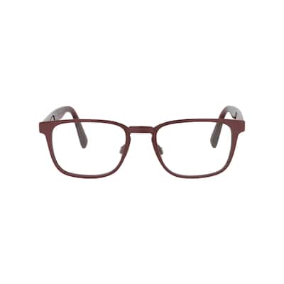 Maui Jim Shield-Frame Stainless Steel Optical Frames, Transparent Lens, Adriatic Burgundy Frame