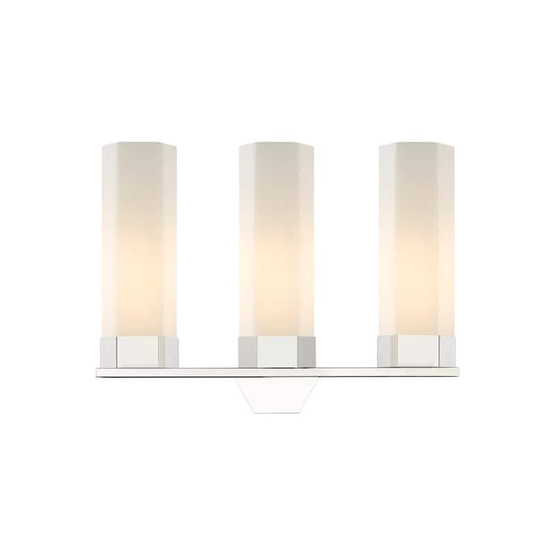 Innovations Lighting Claverack - 3 Light 14" Wall-Mounted Bath Vanity Light - Polished Nickel/Matte White