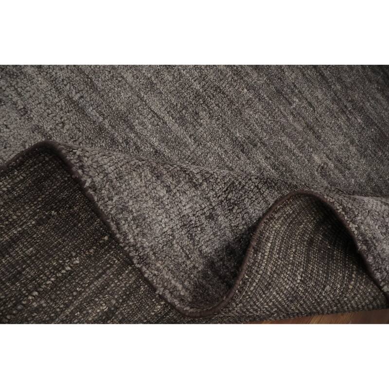 Hand Knotted Oriental 100% Wool Carpet Tribal Contemporary Greys & Charcoal Gabbeh Area Rug - 11' 3'' X 8' 5''
