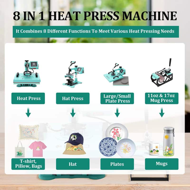 8 in 1 Heat Press Machine Heat Press Machine,Sublimation Heat Press