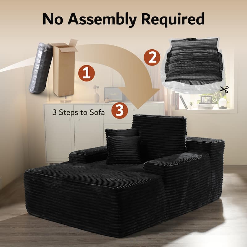 OVIOS Plush Convertible Floor Lounge Sofa