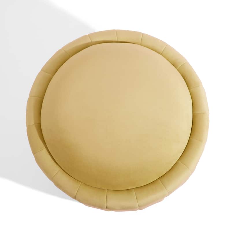 29" Modern Velvet Round Storage Ottoman