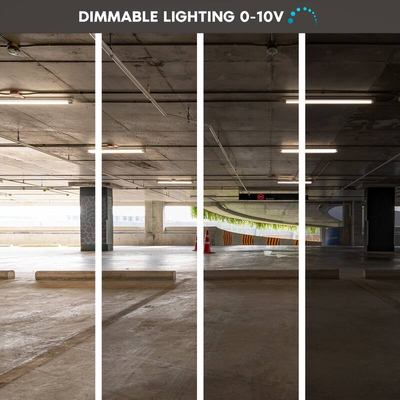 Luxrite 4FT LED Slim Shop Light, 34W/38W/45W, 5940 Lumens, 3 Color Selectable 3500K-5000K, Dimmable, Damp Rated