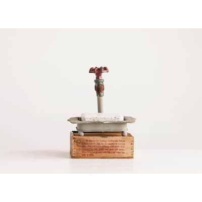 Cast Iron Soap Dish with Miniature Faucet Detail