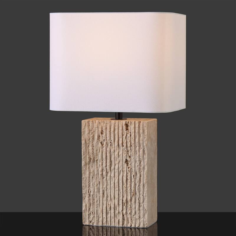 SAFAVIEH Couture Henry Travertine Table Lamp - 12"W x 12"D x 22"H