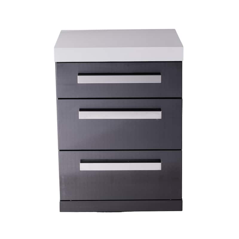 Mont Alpi MADRW-BSS Extra Storage Soft-Closing 3-Drawer Slides Stainless Steel Cabinet Module for MAi805-BSS Black Series Grills - White / Black Stainless Steel