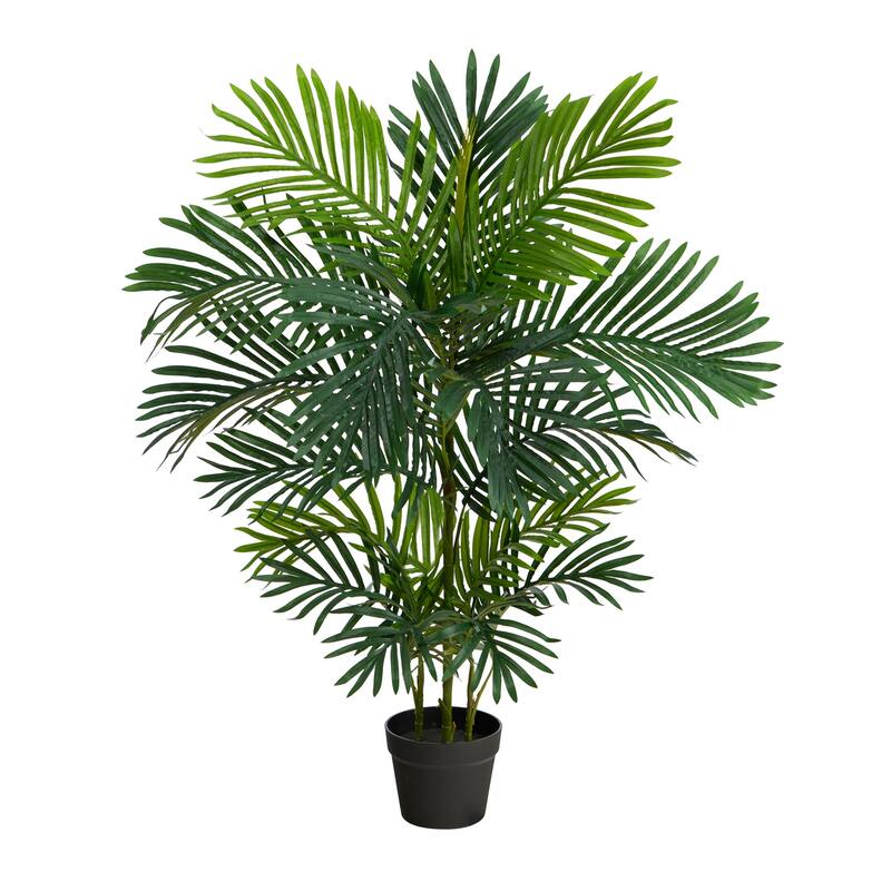 40 Inch Artificial Palm Tree Indoor Outdoor Decor Rustic Tropical Tree - Green