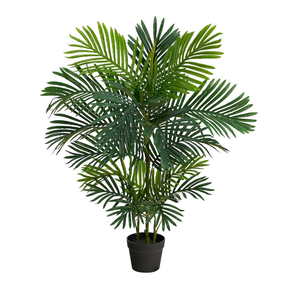 40 Inch Artificial Palm Tree Indoor Outdoor Decor Rustic Tropical Tree - Green