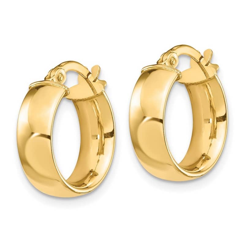 Curata 14k Yellow Gold 18x5mm High Polished Hoop Earrings