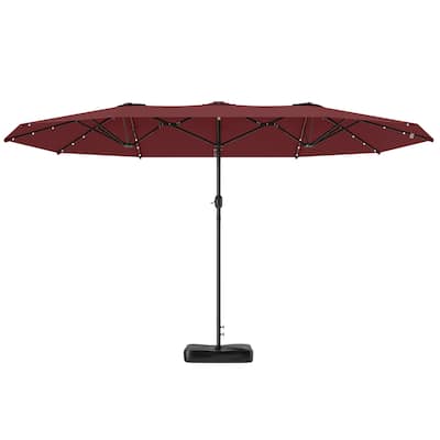 Double-Sided Large Patio Umbrella with Crank Handle Outdoor Canopy for Backyard Garden or Patio
