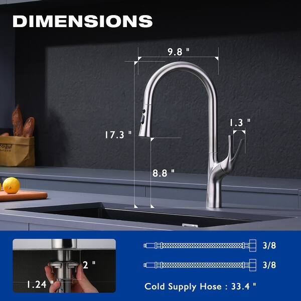 Single Handle Kitchen Faucet with Pull-Down Sprayer