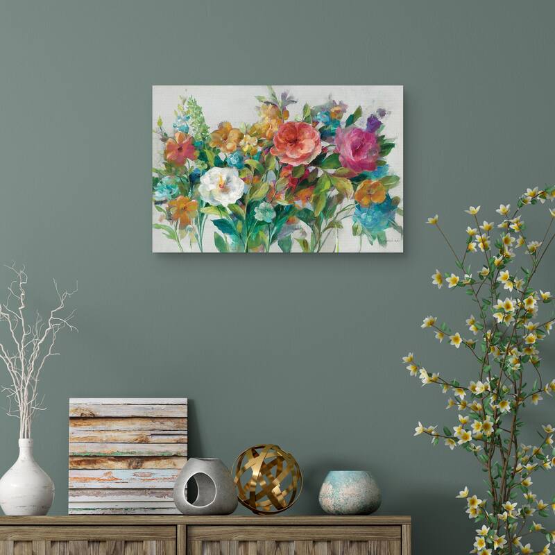 Country Florals Neutral by Danhui Nai Canvas Art Print