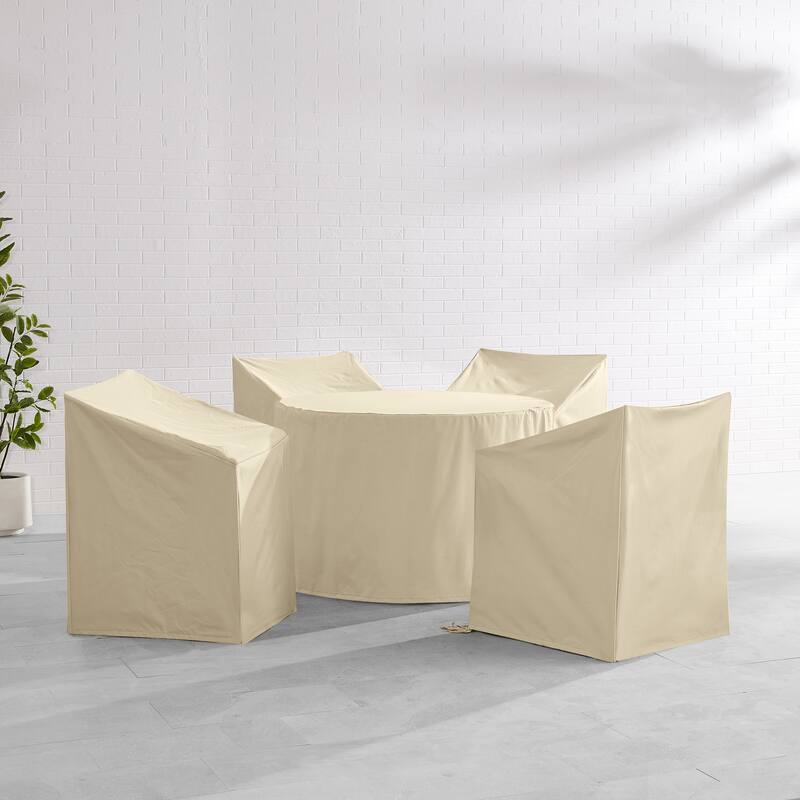 Crosley 5Pc Round Outdoor Dining Furniture Cover Set - Tan