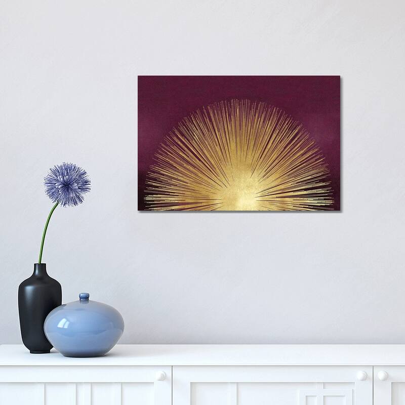 iCanvas "Sunburst Rising On Burgundy" by Abby Young Canvas Print - 12x18x1.5
