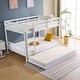 preview thumbnail 32 of 31, Full Size Bunk Bed With Trundle Bed, With Ladder And Safety Rails Pinewood Bunk Bed